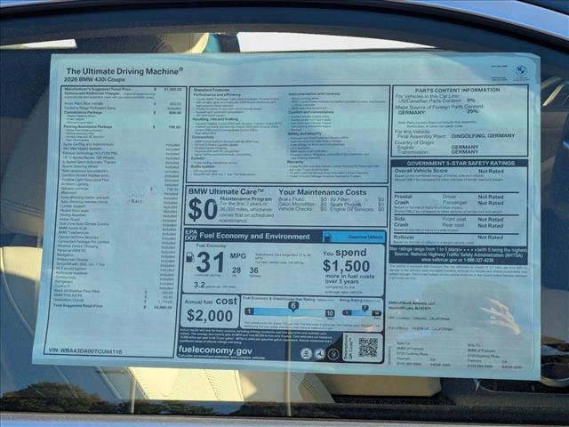 Used 2026 BMW 430i Coupe w/ Parking Assistance Package image 18