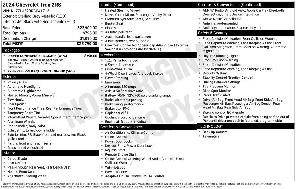Certified 2024 Chevrolet Trax RS w/ Driver Confidence Package FWD image 6