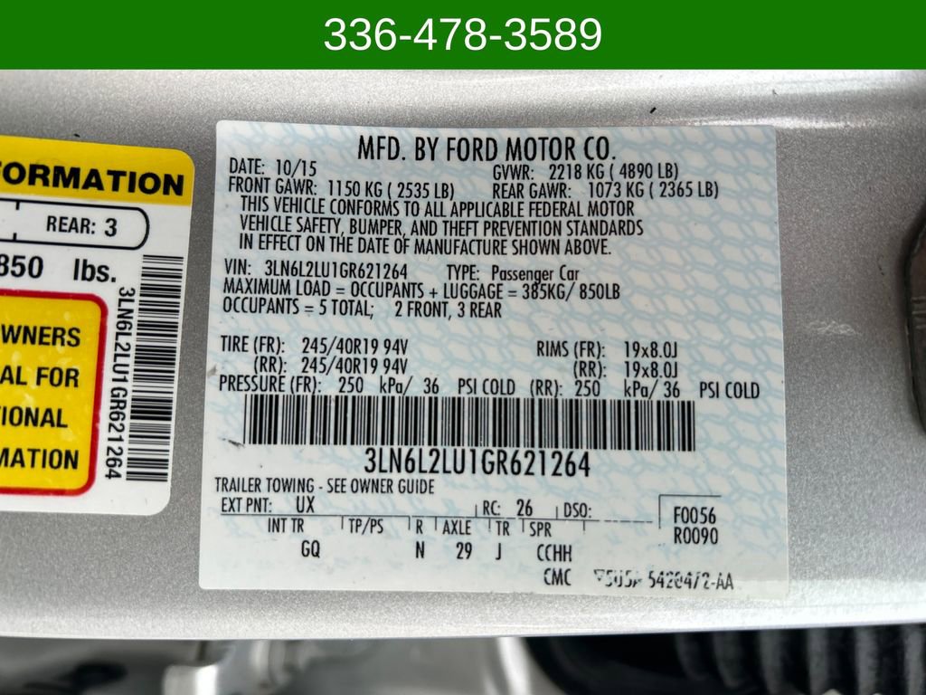 Used 2016 Lincoln MKZ Hybrid w/ Equipment Group 600A Reserve image 30