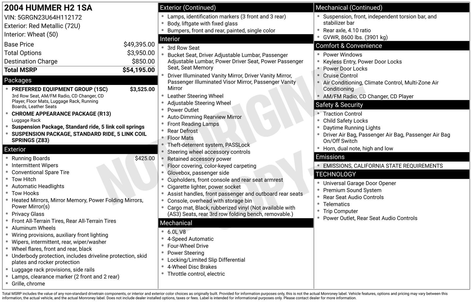 Used 2004 HUMMER H2 w/ Preferred Equipment Group image 36
