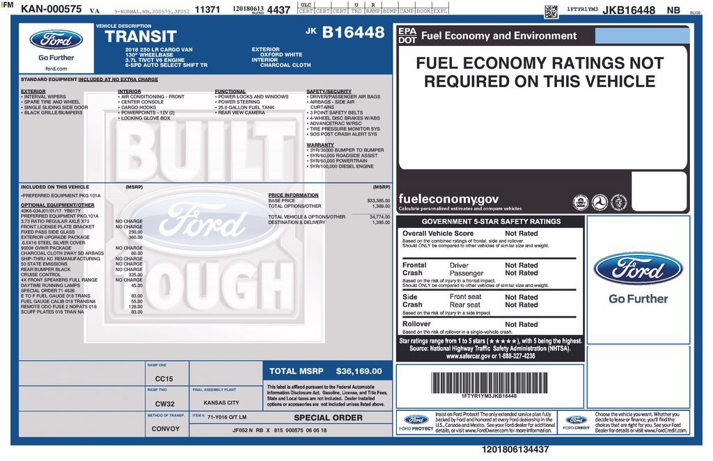 Used 2018 Ford Transit 250 130 Low Roof w/ Exterior Upgrade Package RWD image 25