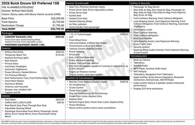 New 2026 Buick Encore GX Preferred w/ Comfort Package FWD image 3