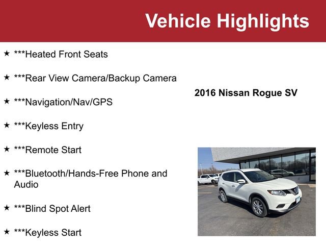 Used 2016 Nissan Rogue SV w/ SV Premium Package image 2