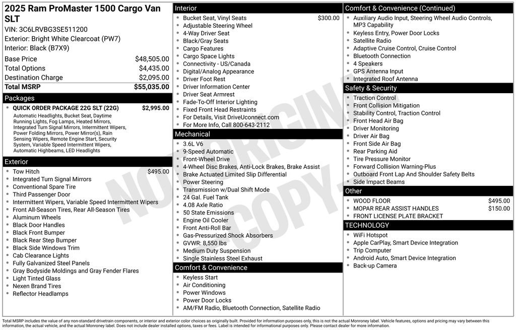 New 2025 RAM ProMaster 1500 w/ Quick Order Package 22G SLT image 34