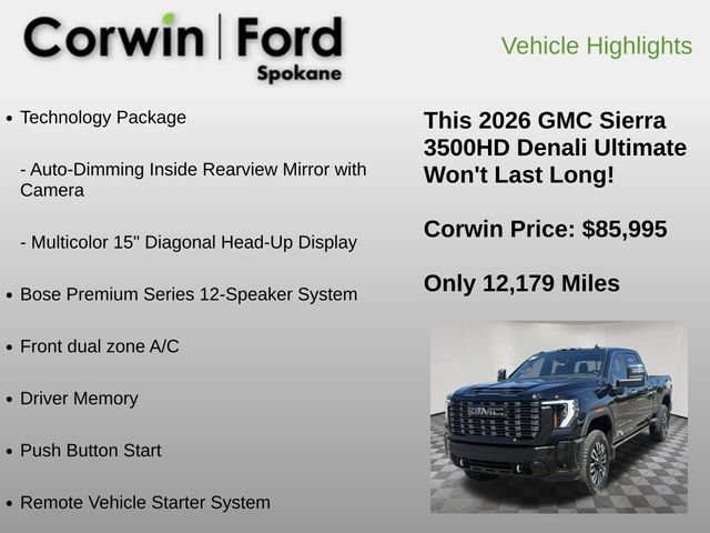 Used 2026 GMC Sierra 3500 Denali Ultimate w/ LPO, GMC Protection Package AWD/4WD image 6