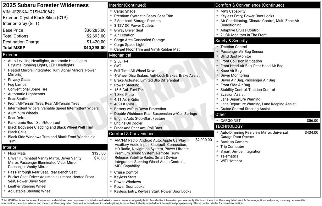 Used 2025 Subaru Forester Wilderness AWD/4WD image 72