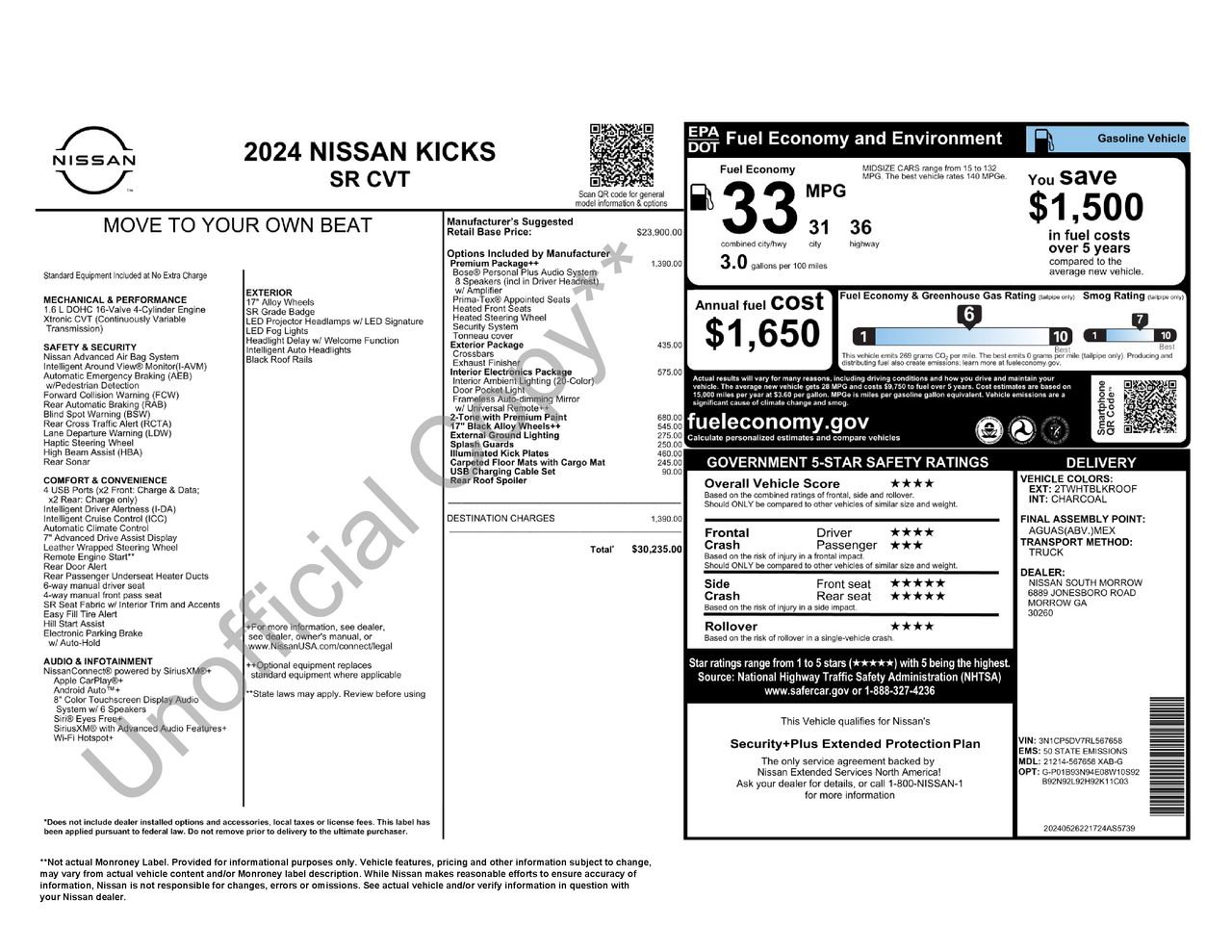 Certified 2024 Nissan Kicks SR w/ SR Premium Package FWD image 33