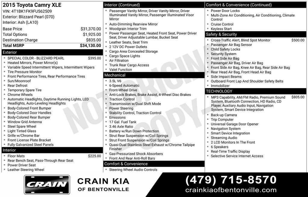 Used 2015 Toyota Camry XLE FWD image 29