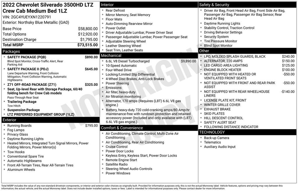 Used 2022 Chevrolet Silverado 3500 LTZ w/ Safety Package AWD/4WD image 31