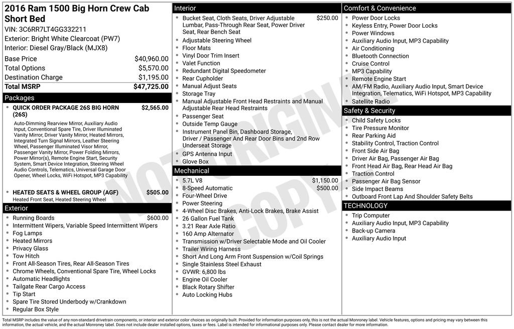 Used 2016 RAM 1500 Big Horn image 5