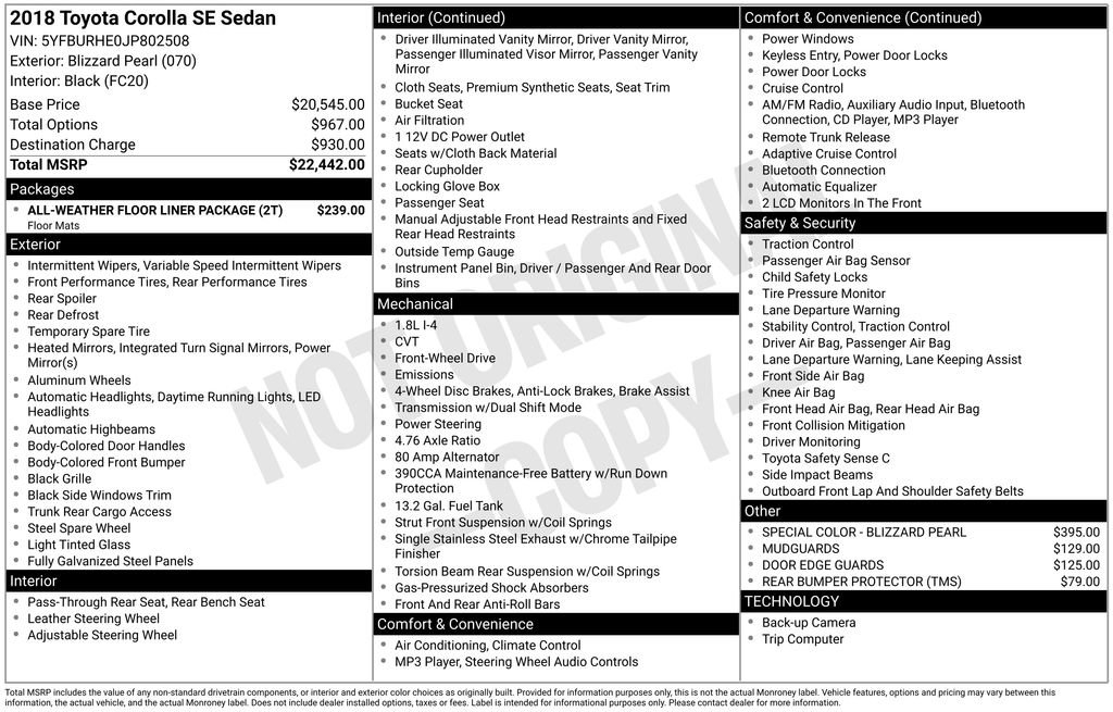 Used 2018 Toyota Corolla SE image 2