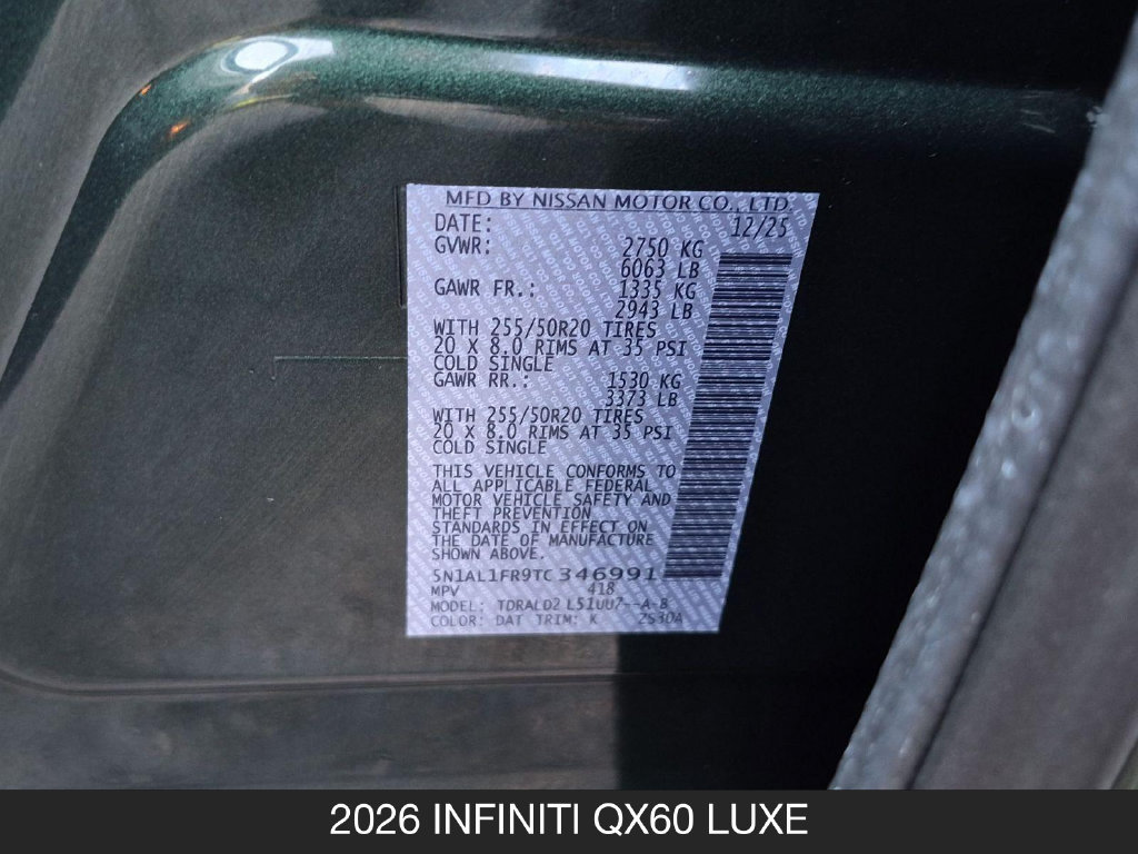Certified 2026 INFINITI QX60 Luxe w/ Cargo Package FWD image 27