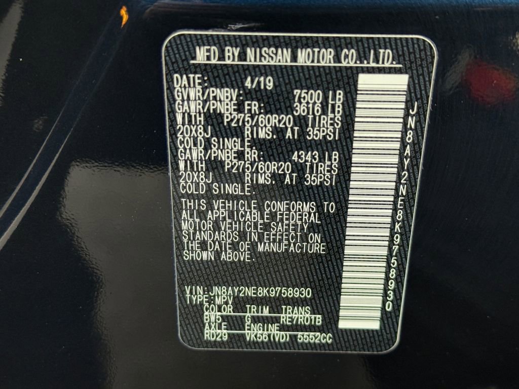 Used 2019 Nissan Armada Platinum w/ Captain's Chairs Package AWD/4WD image 28