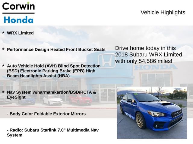 Used 2018 Subaru WRX Limited AWD/4WD image 6