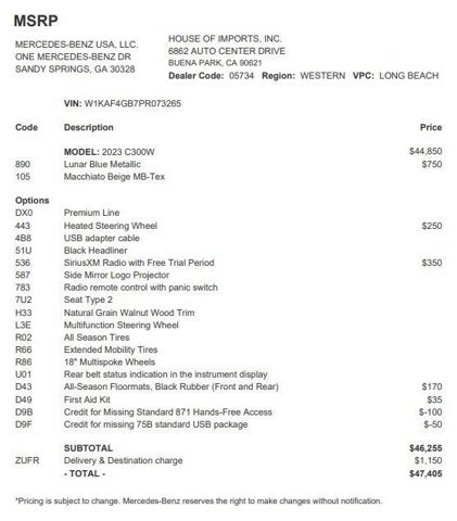 Certified 2023 Mercedes-Benz C 300 Sedan image 3