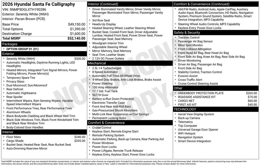 New 2026 Hyundai Santa Fe Calligraphy image 3