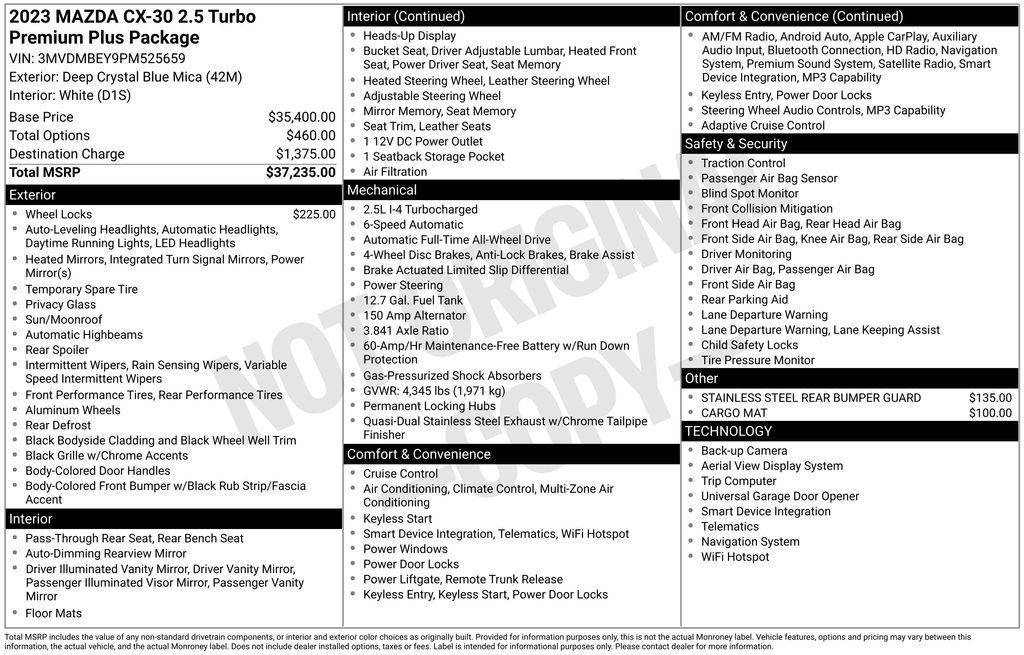 Certified 2023 MAZDA CX-30 2.5 Turbo w/ Premium Plus Pkg image 33