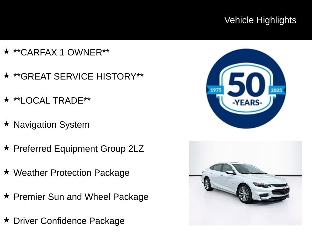 Used 2017 Chevrolet Malibu Premier w/ Premier Sun and Wheel Package FWD image 5