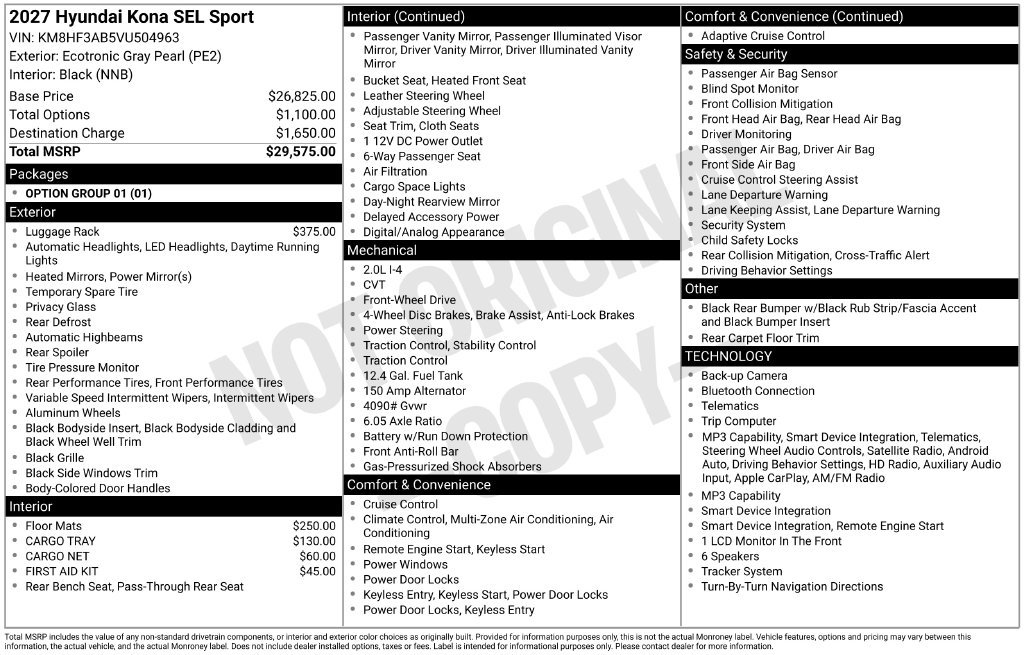 Certified 2027 Hyundai Kona SEL Sport FWD image 30