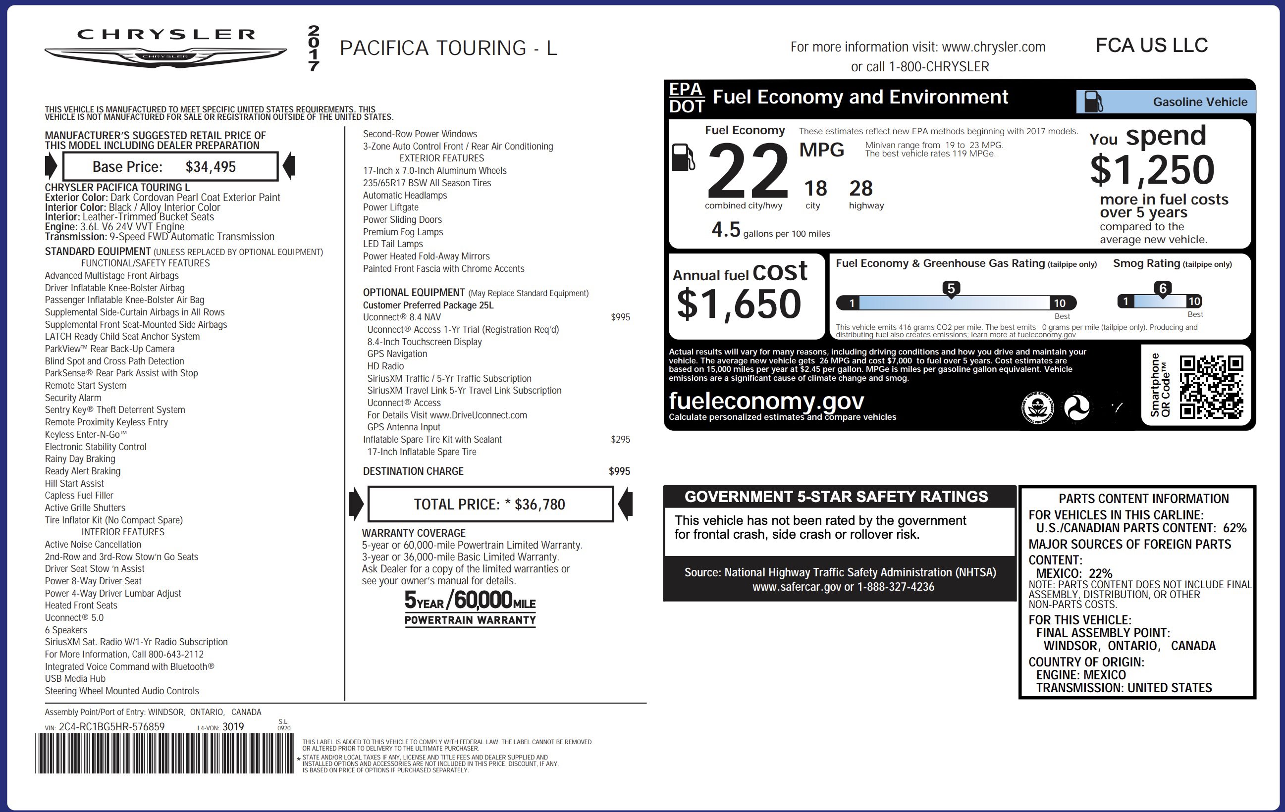 Used 2017 Chrysler Pacifica Touring-L image 3