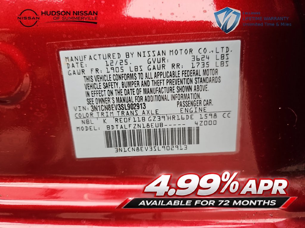 Used 2025 Nissan Versa SV w/ Trunk Package FWD image 34