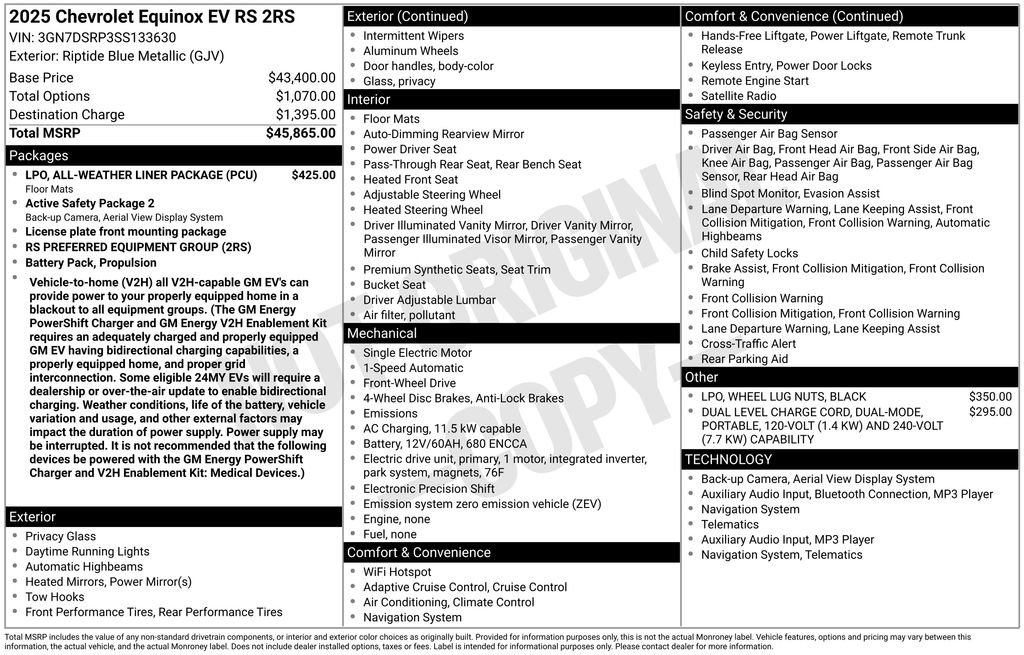 Certified 2025 Chevrolet Equinox EV RS image 36