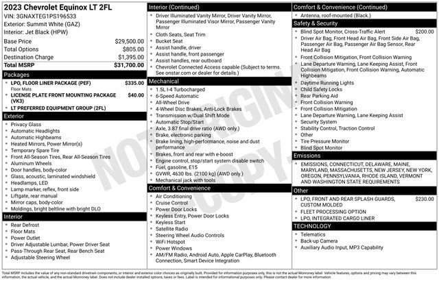 Used 2023 Chevrolet Equinox LT w/ LPO, Floor Liner Package image 33