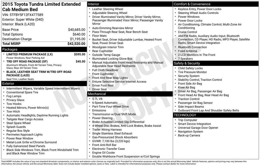 Used 2015 Toyota Tundra Limited w/ Limited Premium Package image 41