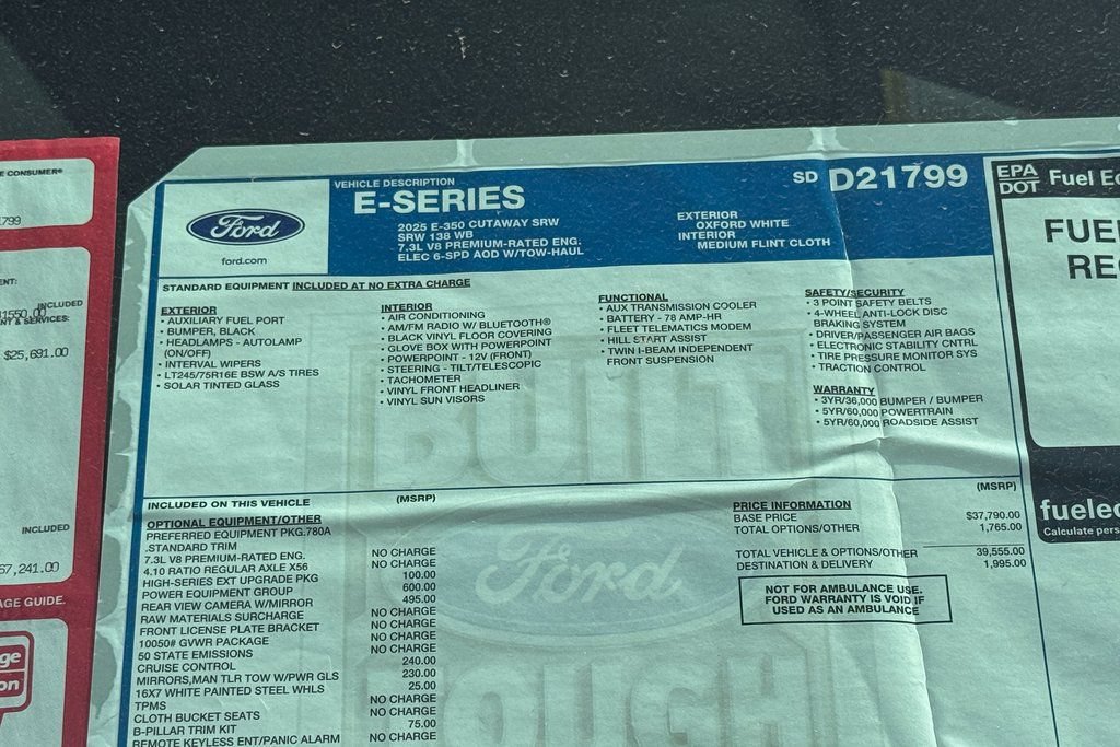New 2025 Ford E-350 and Econoline 350 Super Duty w/ Power Equipment Group RWD image 10