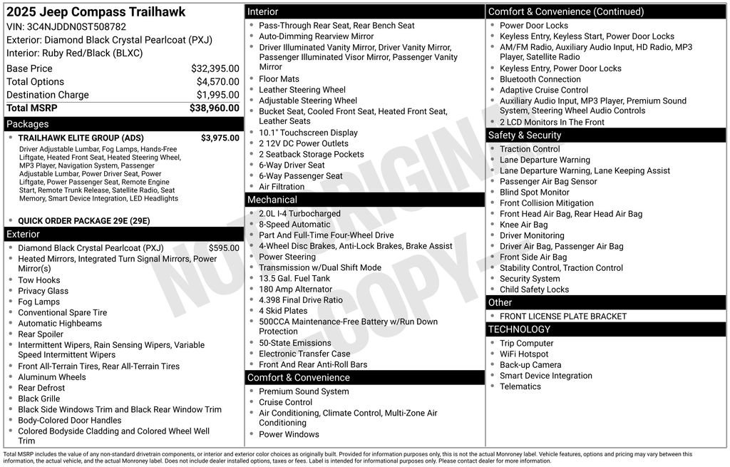 Certified 2025 Jeep Compass Trailhawk w/ Trailhawk Elite Group image 43