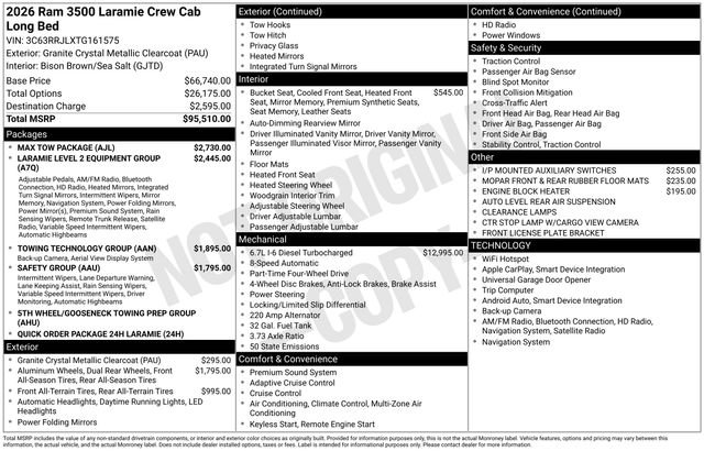 New 2026 RAM 3500 Laramie w/ Max Tow Package AWD/4WD image 5