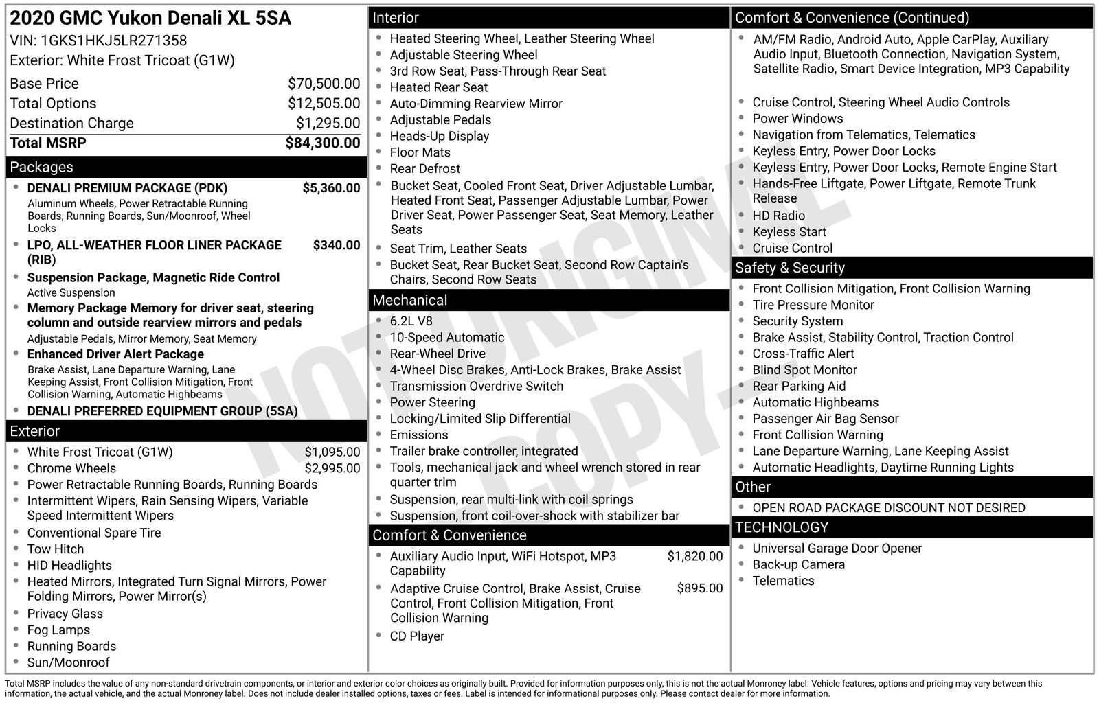 Used 2020 GMC Yukon XL Denali w/ Denali Premium Package RWD image 2