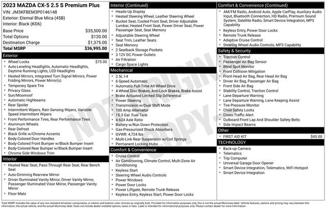 Used 2023 MAZDA CX-5 AWD 2.5 S w/ Premium Plus Pkg image 31