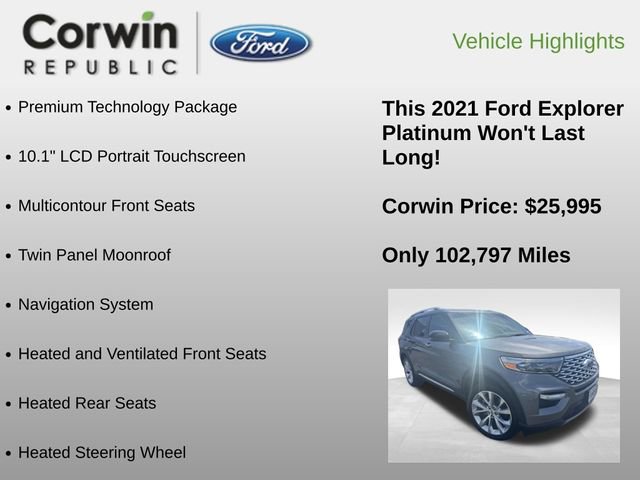 Used 2021 Ford Explorer Platinum w/ Equipment Group 601A AWD/4WD image 6