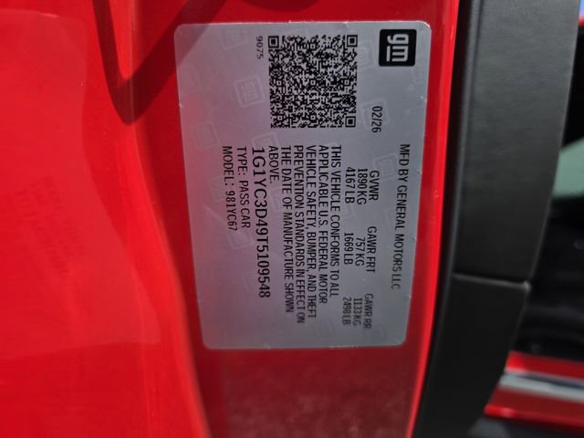 New 2026 Chevrolet Corvette Stingray Premium Conv w/ Z51 Performance Package RWD image 33