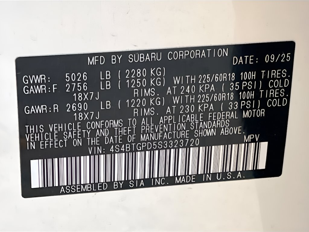 Used 2025 Subaru Outback Touring XT AWD/4WD image 34