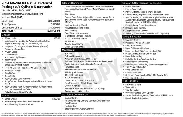 Used 2024 MAZDA CX-5 AWD 2.5 S w/ Preferred Package image 26