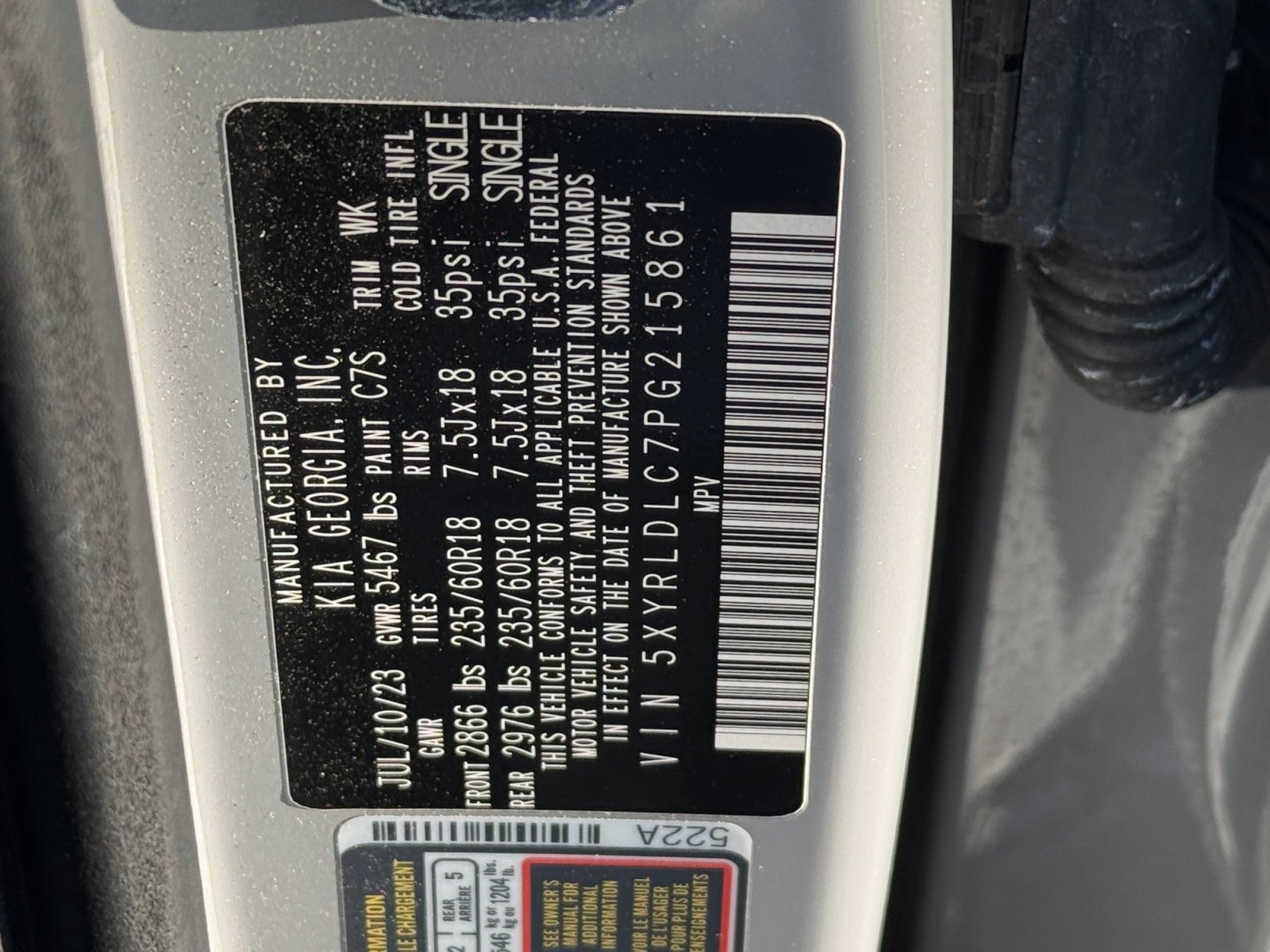 Used 2023 Kia Sorento S w/ Panoramic Sunroof Package image 35