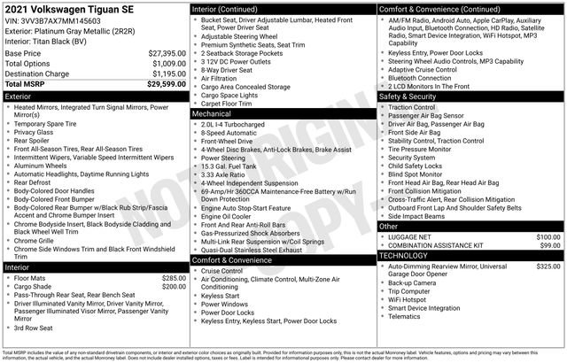 Certified 2021 Volkswagen Tiguan SE image 35