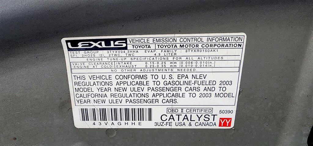 Used 2003 Lexus SC 430 Convertible image 22
