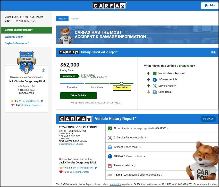 Used 2024 Ford F150 Platinum image 11