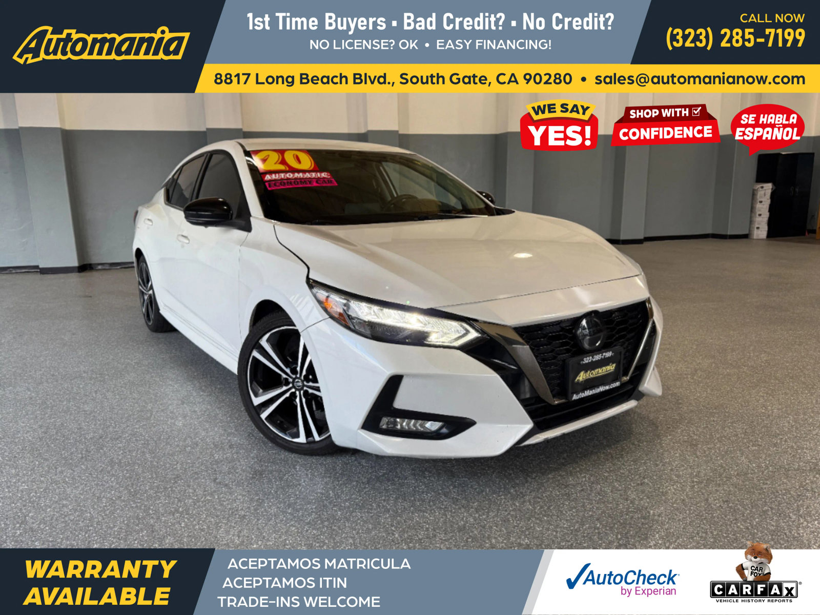 Used 2020 Nissan Sentra SR w/ Trunk Package image 1