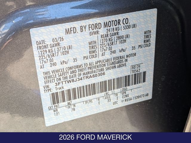 Used 2026 Ford Maverick XLT w/ Equipment Group 301A AWD/4WD image 30