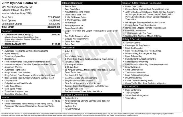 Used 2022 Hyundai Elantra SEL w/ Convenience Package image 2