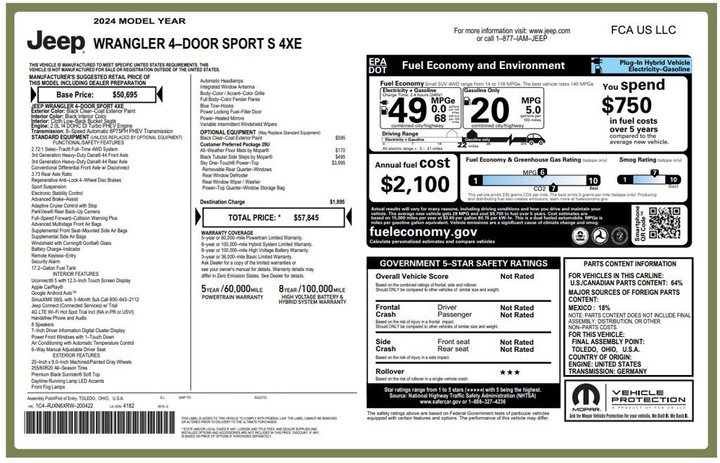Used 2024 Jeep Wrangler Unlimited AWD/4WD image 3