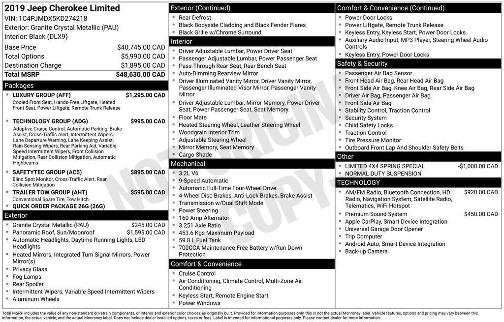 Used 2019 Jeep Cherokee Limited w/ Luxury Group image 10