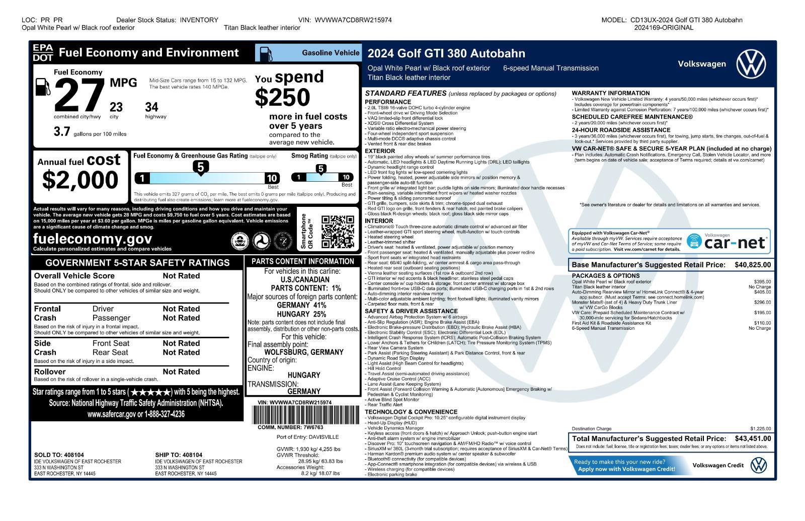 Used 2024 Volkswagen GTI Autobahn image 9