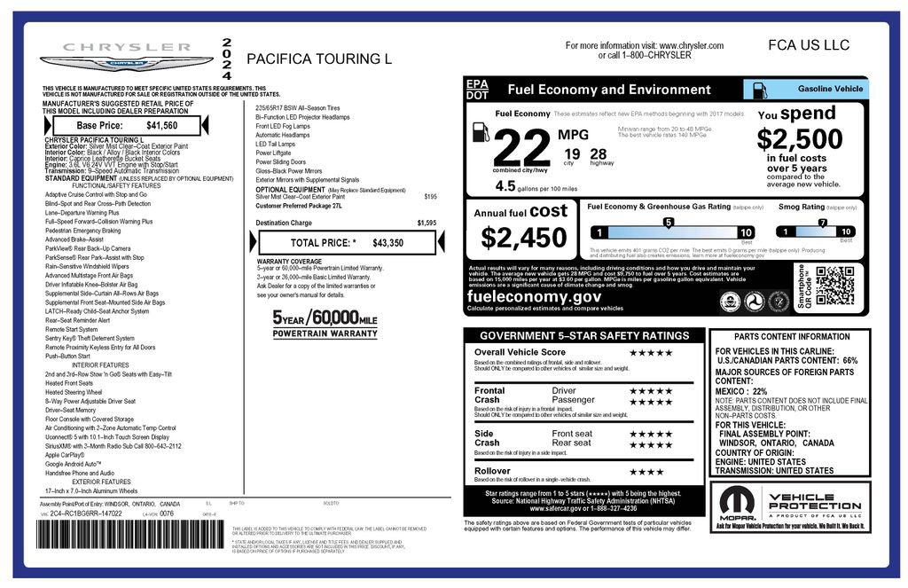 Used 2024 Chrysler Pacifica Touring-L image 4