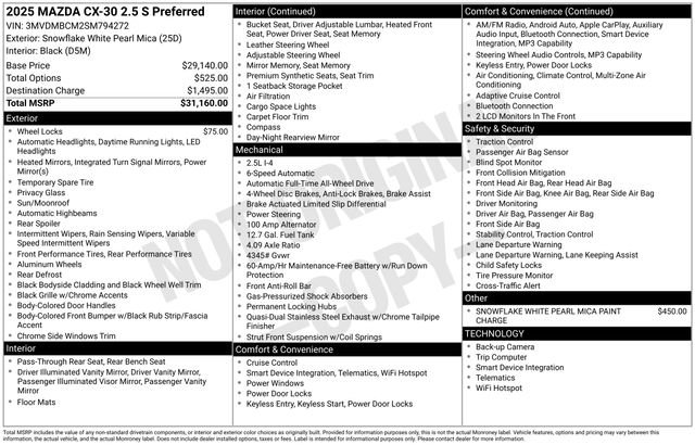 Certified 2025 MAZDA CX-30 AWD 2.5 S w/ Preferred Package image 35