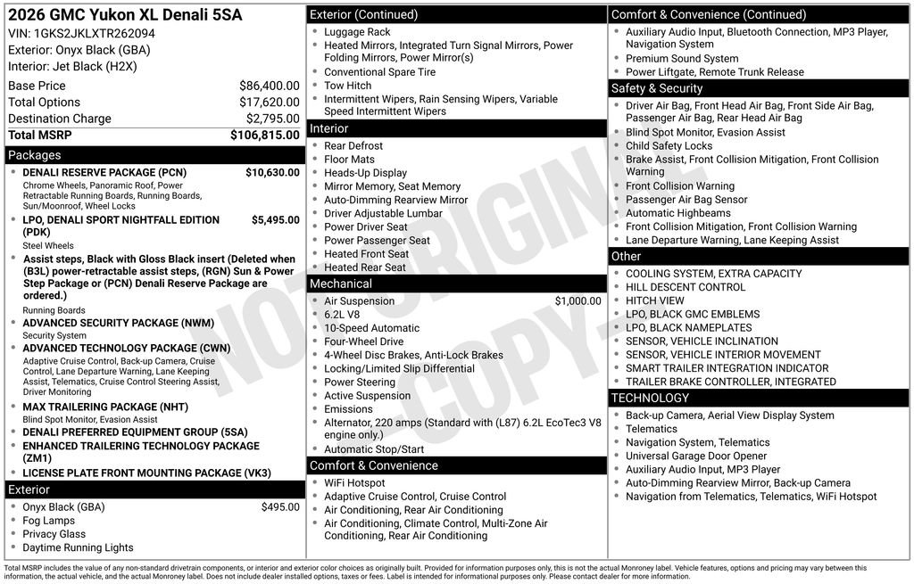 New 2026 GMC Yukon XL Denali w/ Denali Reserve Package image 5